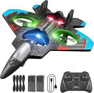 4DRC V32 RC Fighter Jet Airplane ✈️ | 360° Stunt Flying Plane with LED Lights 🌈 | Remote Control Foam Aircraft for Kids & Adults 🎮 | Durable EPP Foam RC Plane Gift 🎁